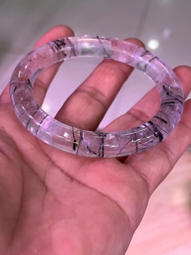 Natural black tourmaline quartz needle crystal bracelet crystal healing stone semi-precious stone jewelry