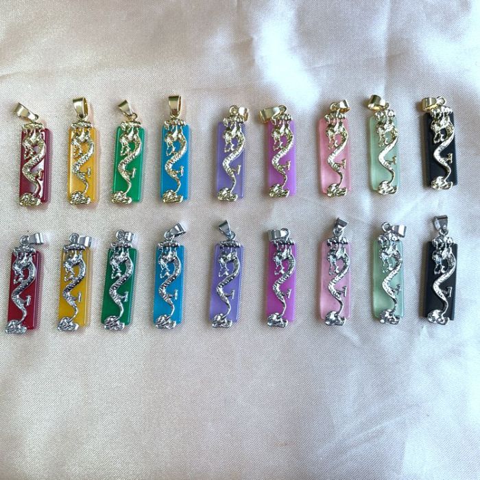 In 2025, the best-selling natural stone, jade, agate, gemstone, seven-color rainbow, charming jade dragon pendant and necklace from Jialin