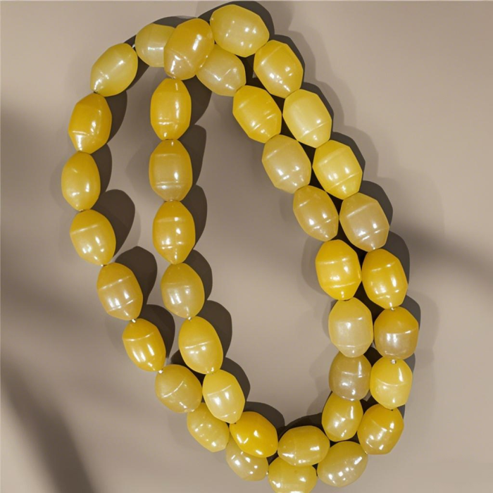 Direct sale of genuine Xiuyan jade craft bead necklaces, unique handcrafted jewelry, golden yellow