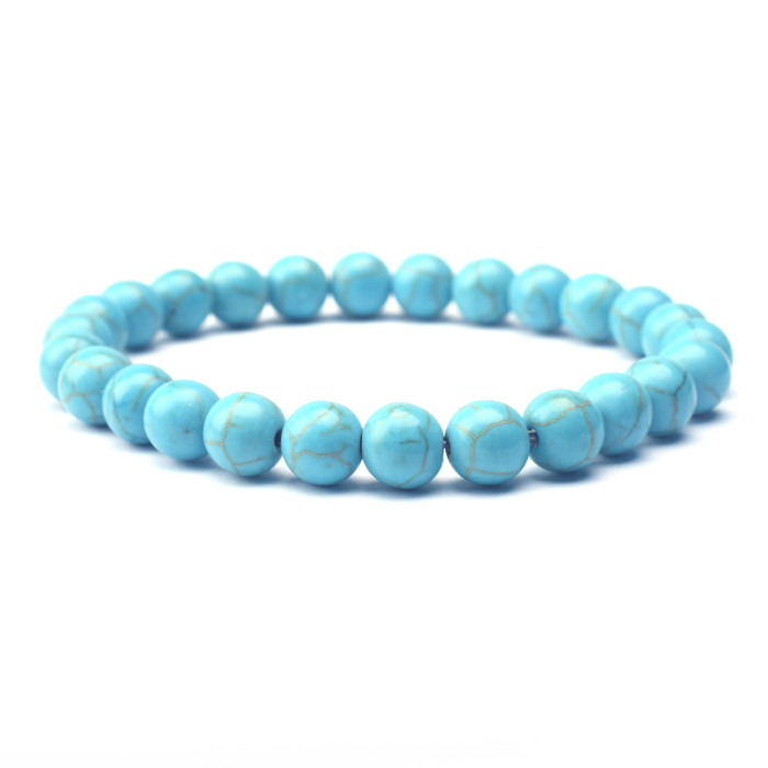 Wholesale new fashionable 8mm natural stone yoga jewelry, gemstone crystal elastic beaded bracelets for men and women