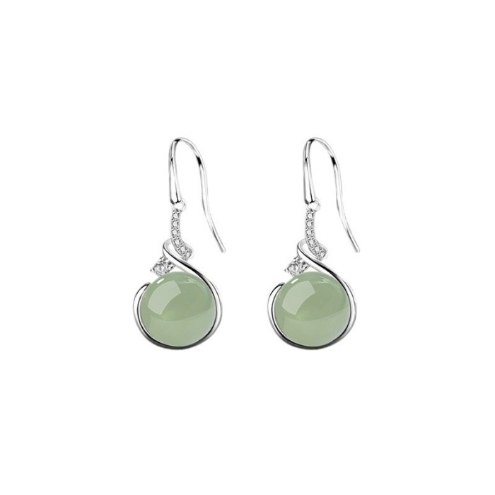 Retro, simple and elegant earrings, water drop lamp, luxurious Chinese beaded hook earrings, women's party accessories