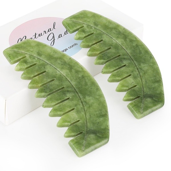 Authentic 100% natural white obsidian soft jade roller comb head massage, scrapped beauty care