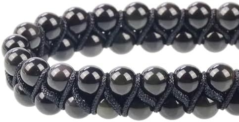 MASSIVE BEADS Natural Chakra Healing Power Crystals Macrame Bracelet Yoga Double Layer Stone Beads Gemstone Meditation Relax Anxiety Bangle for Unisex Women Men