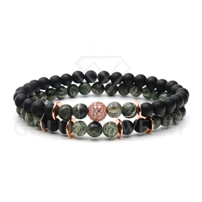 Goldix genuine jade gemstone bracelet, stacked women's natural stone jewelry, Mother's Day wholesale gift, stainless steel material