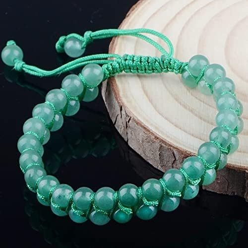 MASSIVE BEADS Natural Chakra Healing Power Crystals Macrame Bracelet Yoga Double Layer Stone Beads Gemstone Meditation Relax Anxiety Bangle for Unisex Women Men