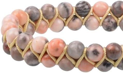 MASSIVE BEADS Natural Chakra Healing Power Crystals Macrame Bracelet Yoga Double Layer Stone Beads Gemstone Meditation Relax Anxiety Bangle for Unisex Women Men