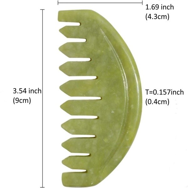 Authentic 100% natural white obsidian soft jade roller comb head massage, scrapped beauty care