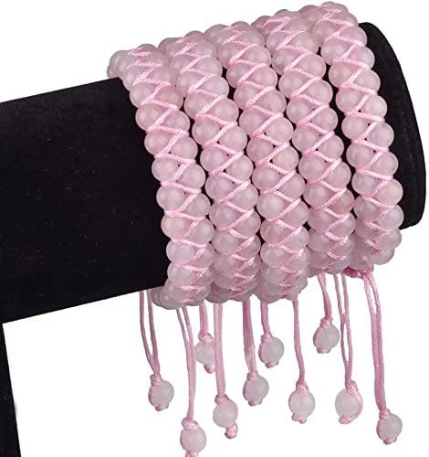 MASSIVE BEADS Natural Chakra Healing Power Crystals Macrame Bracelet Yoga Double Layer Stone Beads Gemstone Meditation Relax Anxiety Bangle for Unisex Women Men