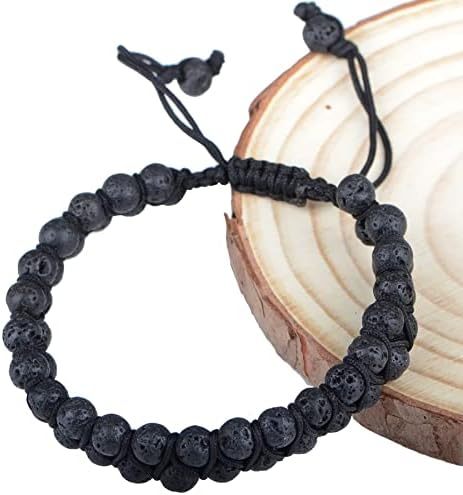 MASSIVE BEADS Natural Chakra Healing Power Crystals Macrame Bracelet Yoga Double Layer Stone Beads Gemstone Meditation Relax Anxiety Bangle for Unisex Women Men