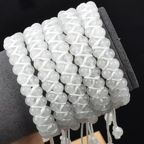 MASSIVE BEADS Natural Chakra Healing Power Crystals Macrame Bracelet Yoga Double Layer Stone Beads Gemstone Meditation Relax Anxiety Bangle for Unisex Women Men