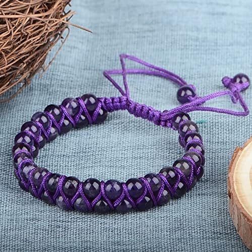 MASSIVE BEADS Natural Chakra Healing Power Crystals Macrame Bracelet Yoga Double Layer Stone Beads Gemstone Meditation Relax Anxiety Bangle for Unisex Women Men