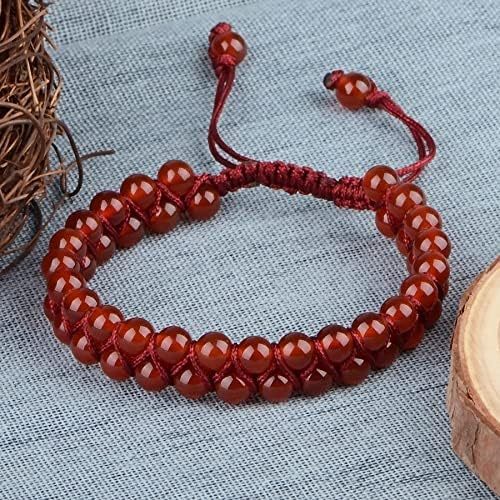 MASSIVE BEADS Natural Chakra Healing Power Crystals Macrame Bracelet Yoga Double Layer Stone Beads Gemstone Meditation Relax Anxiety Bangle for Unisex Women Men