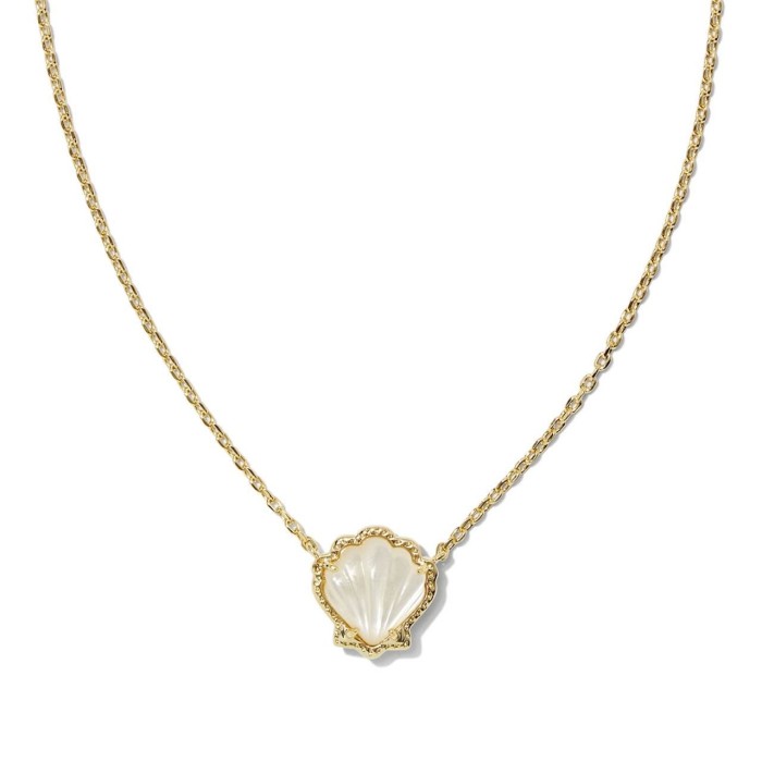 The 2025 new model of the gold-plated shell creative women's jade conch necklace will be launched