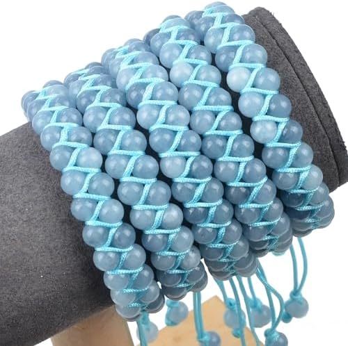 MASSIVE BEADS Natural Chakra Healing Power Crystals Macrame Bracelet Yoga Double Layer Stone Beads Gemstone Meditation Relax Anxiety Bangle for Unisex Women Men