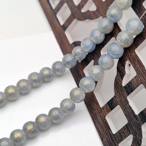 Wholesale 10mm glass, jade, floral round beads, two-color DIY jewelry, bracelets, necklaces, loose natural crystal