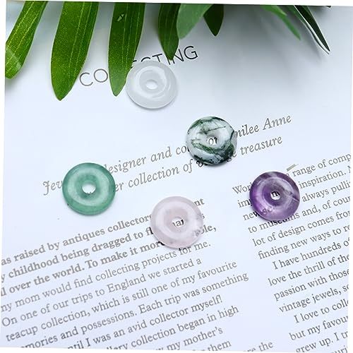 5Pcs Natural Jade Flat Beads Pendant for Jewelry Making DIY Craft Charms Elegant Design Durable Smooth Surface for Necklaces and Bracelets