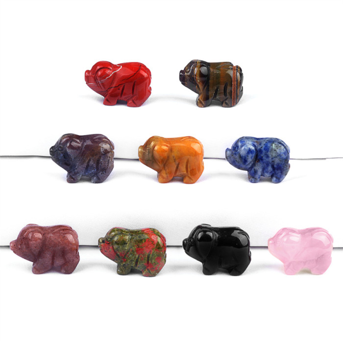 1-inch natural rose quartz jade polished crystal pig carving elegant desktop decoration, perfect gift idea for children