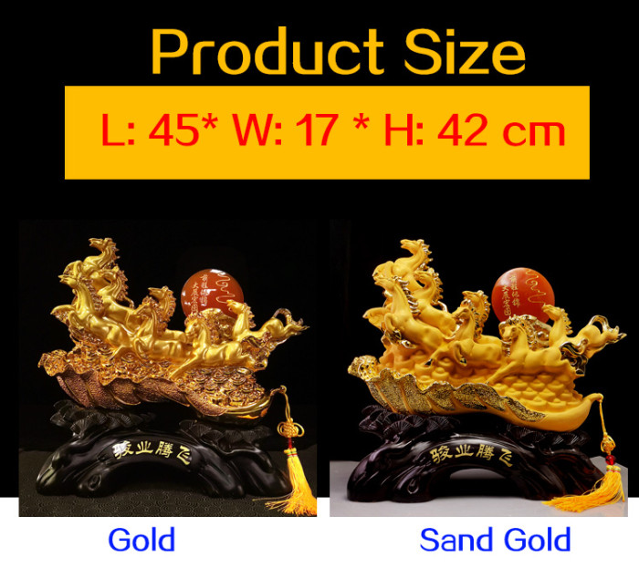Chinese-style garden home Jade Horse sculpture decoration feng shui resin Eight Horses New home Guardian and house protection decoration statue sculpture