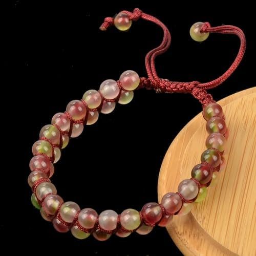 MASSIVE BEADS Natural Chakra Healing Power Crystals Macrame Bracelet Yoga Double Layer Stone Beads Gemstone Meditation Relax Anxiety Bangle for Unisex Women Men