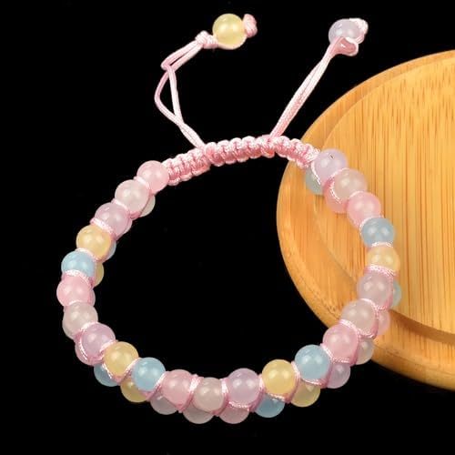 MASSIVE BEADS Natural Chakra Healing Power Crystals Macrame Bracelet Yoga Double Layer Stone Beads Gemstone Meditation Relax Anxiety Bangle for Unisex Women Men