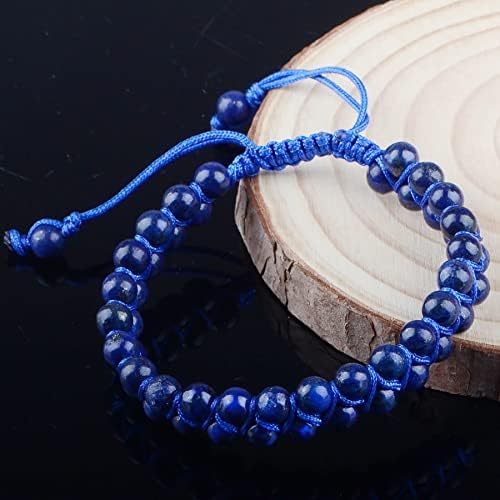MASSIVE BEADS Natural Chakra Healing Power Crystals Macrame Bracelet Yoga Double Layer Stone Beads Gemstone Meditation Relax Anxiety Bangle for Unisex Women Men