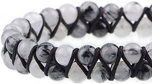 MASSIVE BEADS Natural Chakra Healing Power Crystals Macrame Bracelet Yoga Double Layer Stone Beads Gemstone Meditation Relax Anxiety Bangle for Unisex Women Men