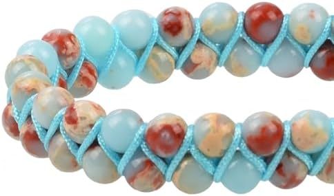 MASSIVE BEADS Natural Chakra Healing Power Crystals Macrame Bracelet Yoga Double Layer Stone Beads Gemstone Meditation Relax Anxiety Bangle for Unisex Women Men