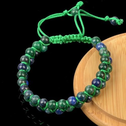 MASSIVE BEADS Natural Chakra Healing Power Crystals Macrame Bracelet Yoga Double Layer Stone Beads Gemstone Meditation Relax Anxiety Bangle for Unisex Women Men