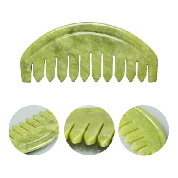 Authentic 100% natural white obsidian soft jade roller comb head massage, scrapped beauty care