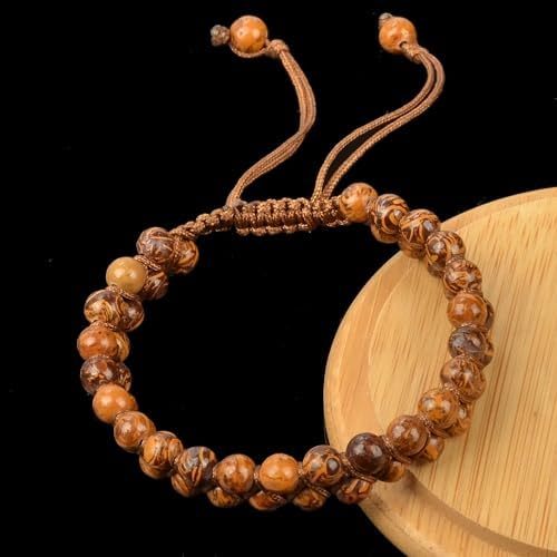 MASSIVE BEADS Natural Chakra Healing Power Crystals Macrame Bracelet Yoga Double Layer Stone Beads Gemstone Meditation Relax Anxiety Bangle for Unisex Women Men