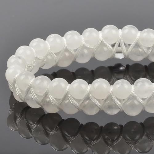 MASSIVE BEADS Natural Chakra Healing Power Crystals Macrame Bracelet Yoga Double Layer Stone Beads Gemstone Meditation Relax Anxiety Bangle for Unisex Women Men