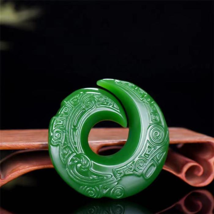 Wholesale jade rune pendants, Chinese-style fashionable carved natural double-sided necklaces