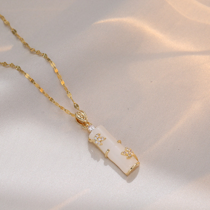 Natural white jade bamboo Festival pendant, festival high jade jade necklace, girlfriend gift, the top choice for your girlfriend's birthday