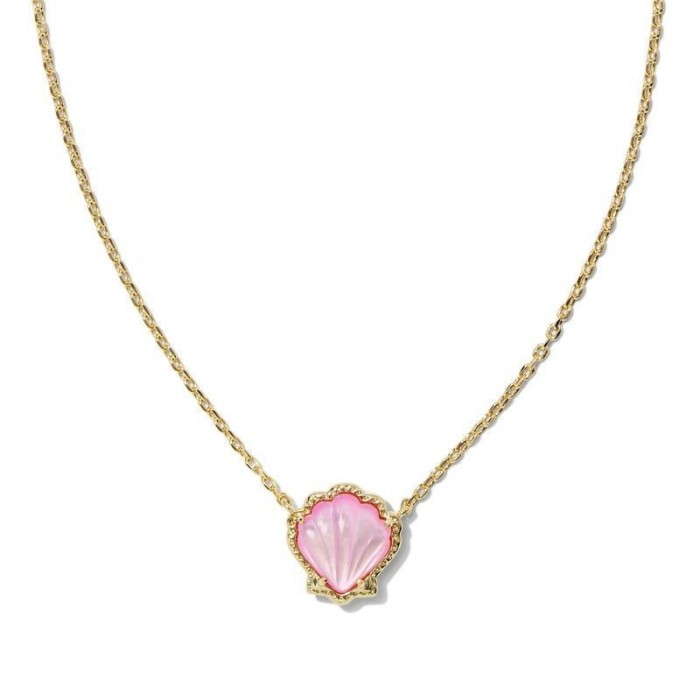 The 2025 new model of the gold-plated shell creative women's jade conch necklace will be launched