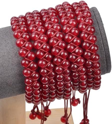 MASSIVE BEADS Natural Chakra Healing Power Crystals Macrame Bracelet Yoga Double Layer Stone Beads Gemstone Meditation Relax Anxiety Bangle for Unisex Women Men
