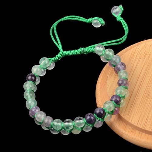 MASSIVE BEADS Natural Chakra Healing Power Crystals Macrame Bracelet Yoga Double Layer Stone Beads Gemstone Meditation Relax Anxiety Bangle for Unisex Women Men