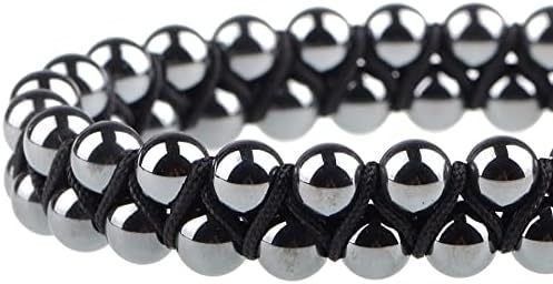 MASSIVE BEADS Natural Chakra Healing Power Crystals Macrame Bracelet Yoga Double Layer Stone Beads Gemstone Meditation Relax Anxiety Bangle for Unisex Women Men