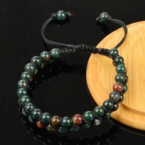 MASSIVE BEADS Natural Chakra Healing Power Crystals Macrame Bracelet Yoga Double Layer Stone Beads Gemstone Meditation Relax Anxiety Bangle for Unisex Women Men