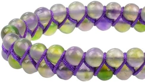 MASSIVE BEADS Natural Chakra Healing Power Crystals Macrame Bracelet Yoga Double Layer Stone Beads Gemstone Meditation Relax Anxiety Bangle for Unisex Women Men