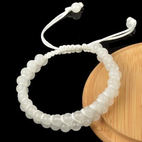 MASSIVE BEADS Natural Chakra Healing Power Crystals Macrame Bracelet Yoga Double Layer Stone Beads Gemstone Meditation Relax Anxiety Bangle for Unisex Women Men