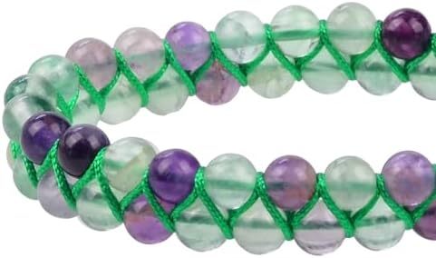 MASSIVE BEADS Natural Chakra Healing Power Crystals Macrame Bracelet Yoga Double Layer Stone Beads Gemstone Meditation Relax Anxiety Bangle for Unisex Women Men