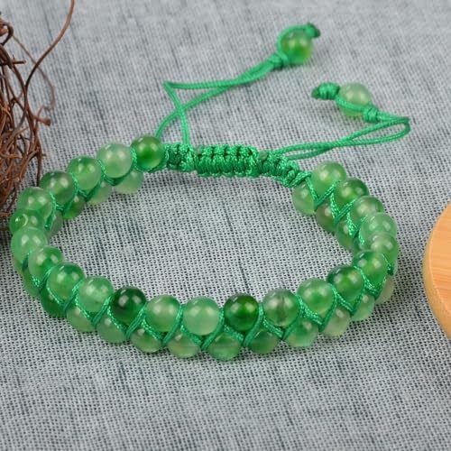 MASSIVE BEADS Natural Chakra Healing Power Crystals Macrame Bracelet Yoga Double Layer Stone Beads Gemstone Meditation Relax Anxiety Bangle for Unisex Women Men