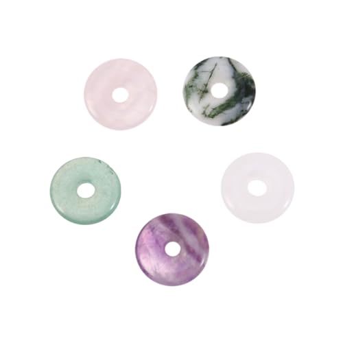 5Pcs Natural Jade Flat Beads Pendant for Jewelry Making DIY Craft Charms Elegant Design Durable Smooth Surface for Necklaces and Bracelets