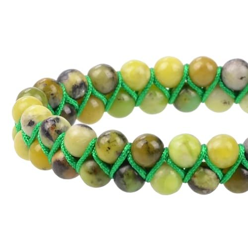MASSIVE BEADS Natural Chakra Healing Power Crystals Macrame Bracelet Yoga Double Layer Stone Beads Gemstone Meditation Relax Anxiety Bangle for Unisex Women Men