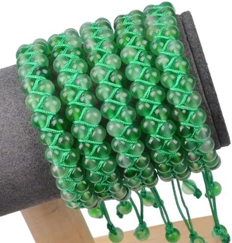 MASSIVE BEADS Natural Chakra Healing Power Crystals Macrame Bracelet Yoga Double Layer Stone Beads Gemstone Meditation Relax Anxiety Bangle for Unisex Women Men