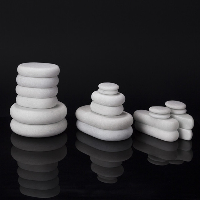 14pcs professional hot massage stone white jade set Heating stone jade ware Warm stone men's and women's spa massage therapy