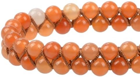 MASSIVE BEADS Natural Chakra Healing Power Crystals Macrame Bracelet Yoga Double Layer Stone Beads Gemstone Meditation Relax Anxiety Bangle for Unisex Women Men