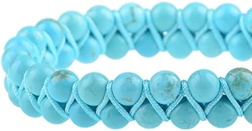 MASSIVE BEADS Natural Chakra Healing Power Crystals Macrame Bracelet Yoga Double Layer Stone Beads Gemstone Meditation Relax Anxiety Bangle for Unisex Women Men