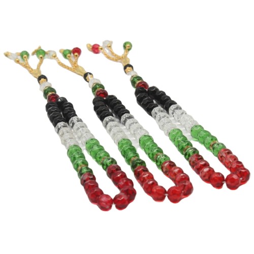 10mm Cut Glass Crystal Muslim Prayer Beads Palestine Map Bracelet Islamic Crystal Rosary Bracelet