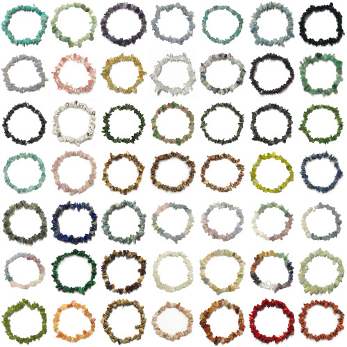 Wholesale healing crystal chip bracelets, irregular beaded stone bracelets, women's bracelets, birthday and Valentine's Day
